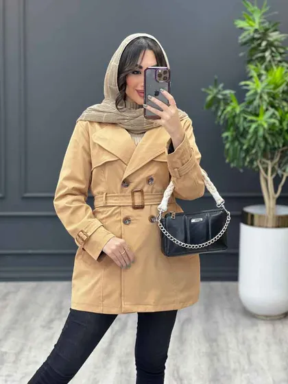 بارانی چهاردکمه آستین سگک