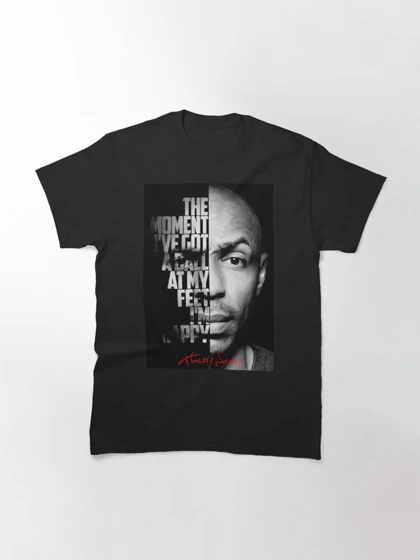 تیشرت ورزشی آرسنال | تیشرت Arsenal F.C طرح Black and white Thierry Henry quote کد 148830