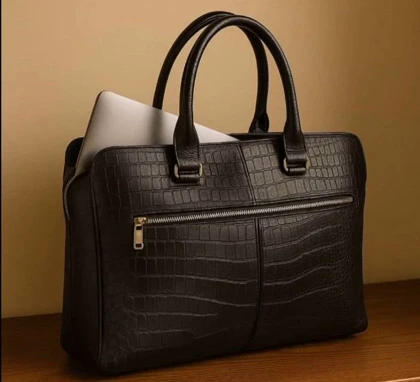 کیف اداری چرم طبیعی کروکودیلی co