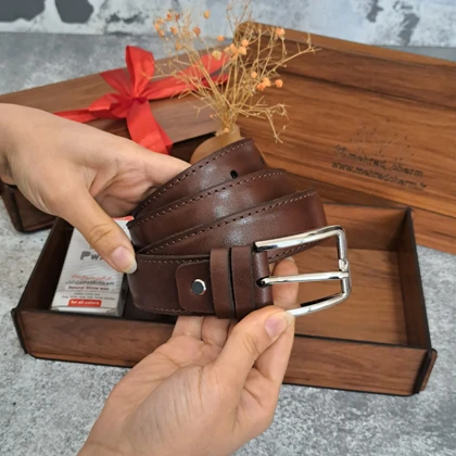 ست 3 تیکه مدل جیبی چرم طبیعی ساده
