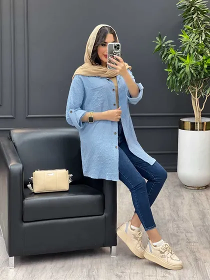 مانتو دو جیب آستین پاگن