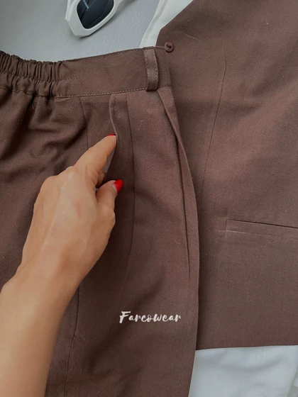 ست ژیله و شلوار لیننJemi کد 050