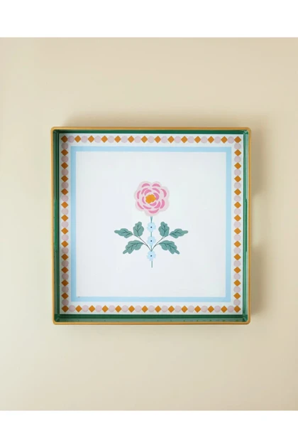 سینی English Home مدل Rustic Florals پلی‌اورتان - سبز