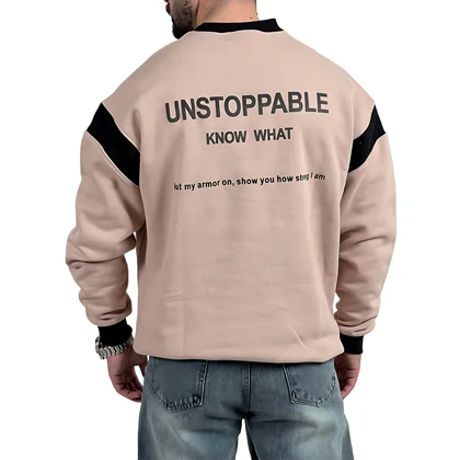 دورس مردانه پنبه نسکافه ای سه نخ طرح UNSTOPPABLE