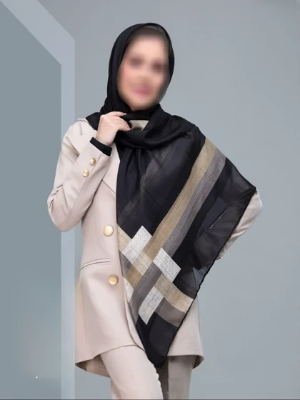 روسری نخی گارزا لبه دست دوز کد 297