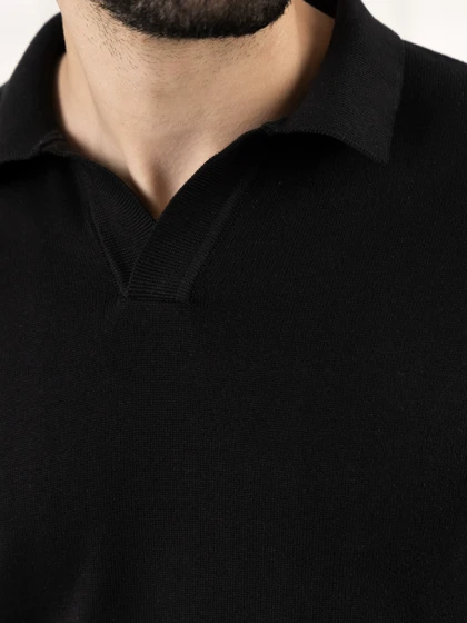 بافت یقه شکاری مشکی کدsh280