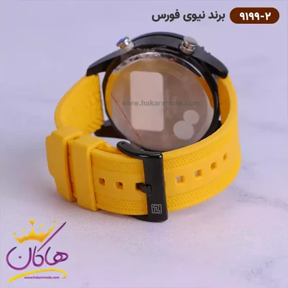 ساعت مردانه نیوی فورس دو زمانه زرد بند رابر 9199