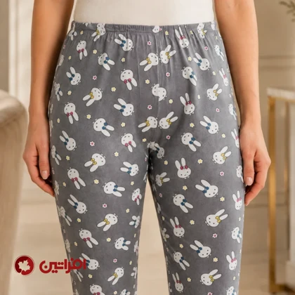 لگ زنانه آریسا طرح خرگوش طوسی کد 5504