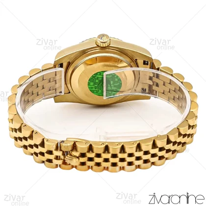 ساعت رولکس دیت جاست زنانه طلایی سفید ایندکس خطی مدیوم 106636