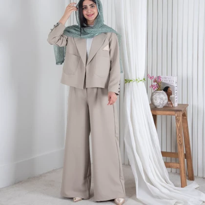 ست مانتو شلوار یقه ساتن MP