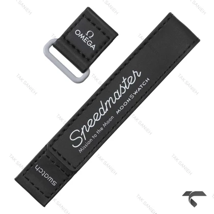 بند اصلی ساعت امگا سواچ مشکی ماموریت به ماه Swatch-Strap-8600-U