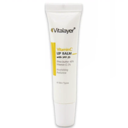 بالم لب بی رنگ ویتالیر مدل Vitamin C محافظت در برابر آفتاب با SPF25