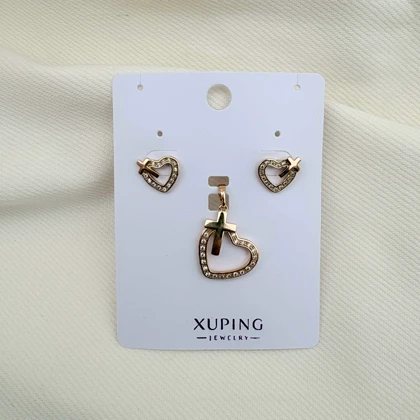 نیم ست صلیب قلبی ژوپینگ بدون زنجیر