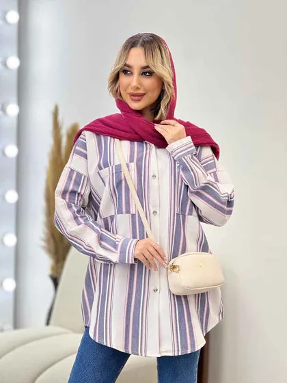 شومیز راه راه دو جیب