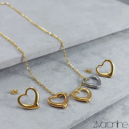 نیم ست مدل قلب سه رنگ 10075