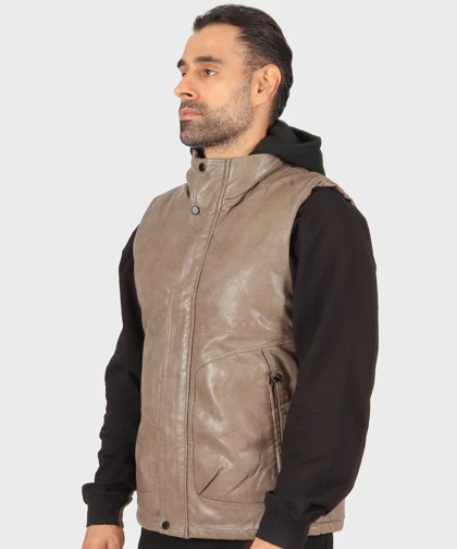 پافر مردانه چرم کلاه مشکی 2533