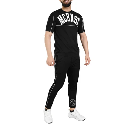 ست تیشرت و شلوار ورزشی اسپرت مچینست مدل M3-2B1846 مشکی