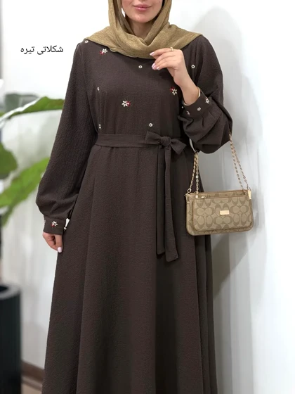 پیراهن مانتویی گلدوزی سوفیا