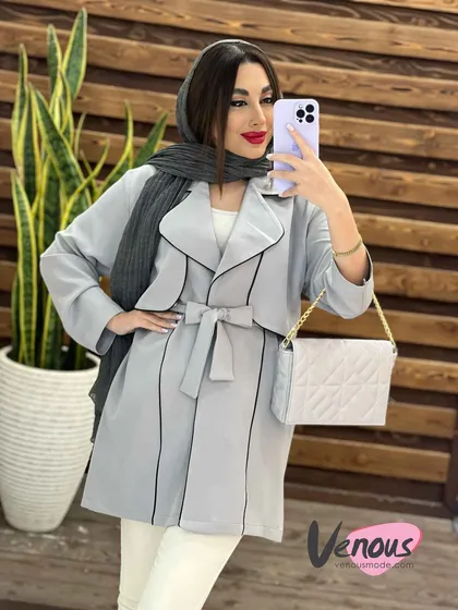 مانتو ژیله دار مغزی دوزی