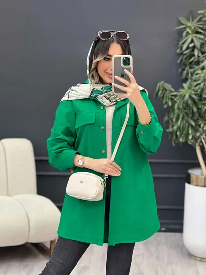 مانتو جیب نما بغل سه دکمه