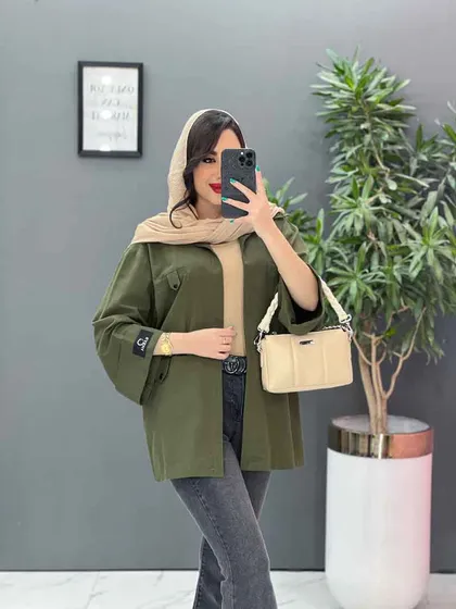 مانتو لینن آستین پاکتی جیب پاگن