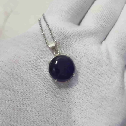 گردنبند نقره با سنگ آمیتیست (بدون زنجیر)