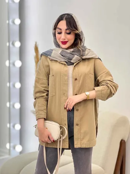 مانتو کتان دو جیب شاینا