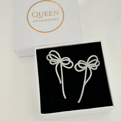 گوشواره زنانه پاپیون نگینی کد 868