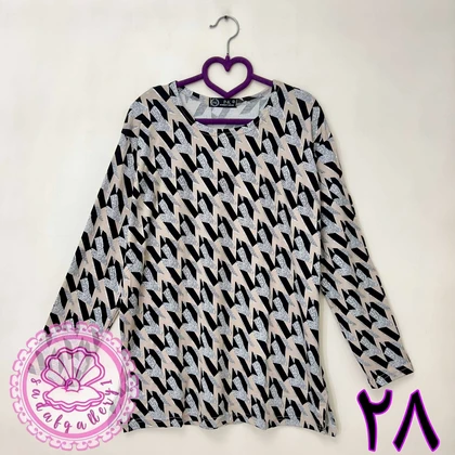 بلوز نخی پنبه‌ای آستین بلند قواره بزرگ زنانه (کالکشن 3)