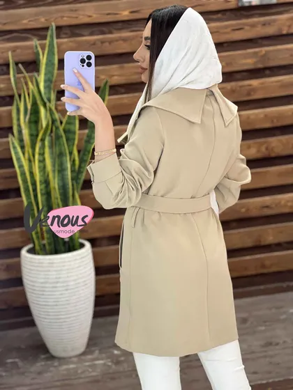 مانتو چهار دکمه کمردار