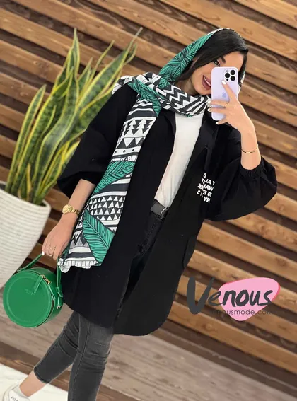 مانتو لینن جیب چاپی