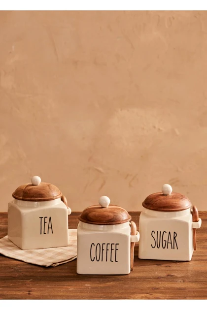 ست 3تایی ظرف سرامیکی Bella Maison مدل Hygge - کرم