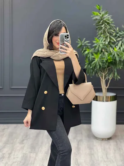 مانتو جلو باز چهاردکمه طلایی