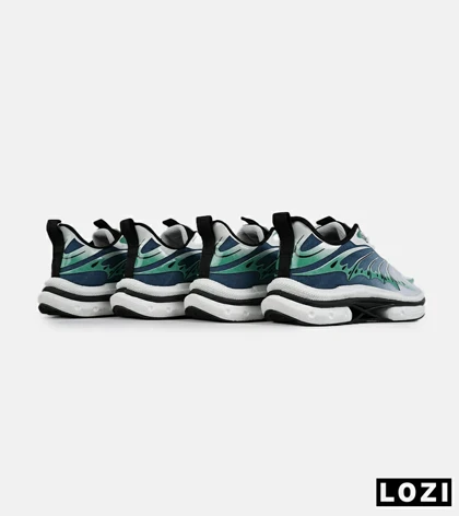 کفش کتانی سفید سبز آبی Saucony Revolution