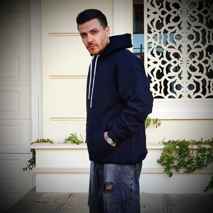 هودی مشکی مردانه | استایل اسپرت و کاربردی روزمره کد 1134