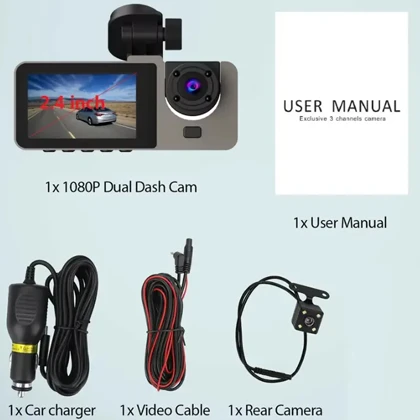 دوربین ثبت وقایع خودرو مدل Black Box Dvr با دولنز دوربین