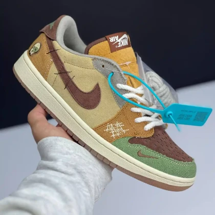 کفش نایک ایر جردن 1 لو وودو قهوه‌ای Nike Air Jordan 1 Low Voodoo Brown