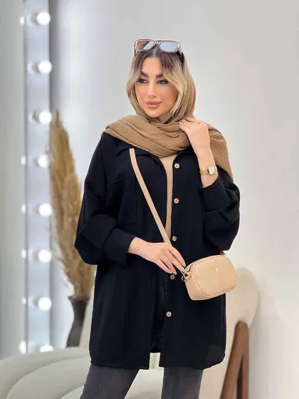 مانتو طرح چروک دو جیب