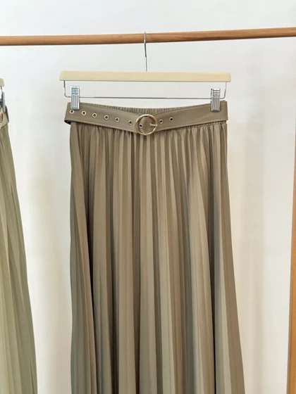 دامن پلیسه کمربنددار