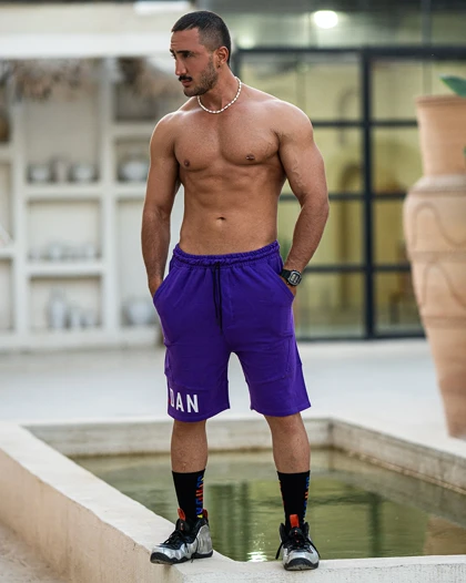 شلوارک بگ طرح JORDAN بنفش