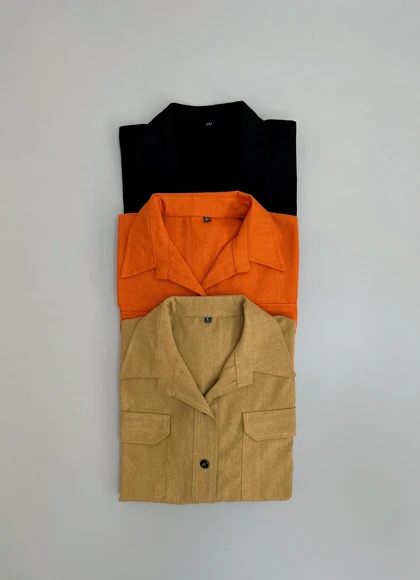 شومیز مانتویی لینن کد 2811