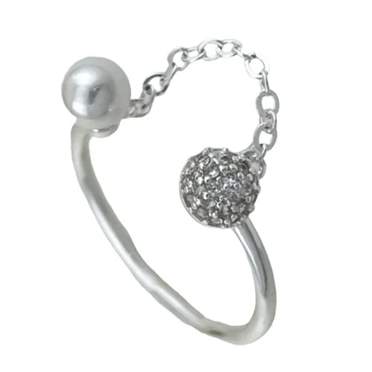 انگشتر زنانه مروارید و نگین