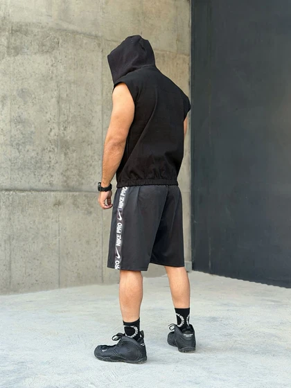 هودی کلاهدار ورزشی نیم زیپ NIKE مشکی