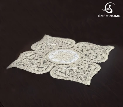 رومیزی قیطان مربع 3 تکه طرح جاسمین