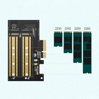تبدیل PCle 3.0X4 به SSD M.2 M-Key / M.2 B-Key یوگرین Ugreen CM302 70504