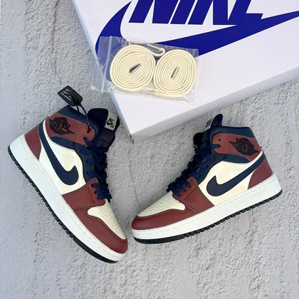 نایک ایر جردن 1 ساق‌دار زرشکی کرم (Nike Air Jordan 1 Crimson Cream) کد 2341