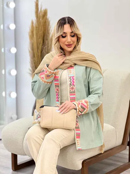مانتو جلو باز خرجه کار هندی