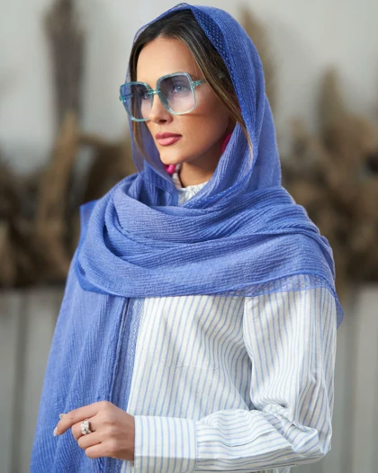 شال پلیسه ریز حاشیه گیپور 20561