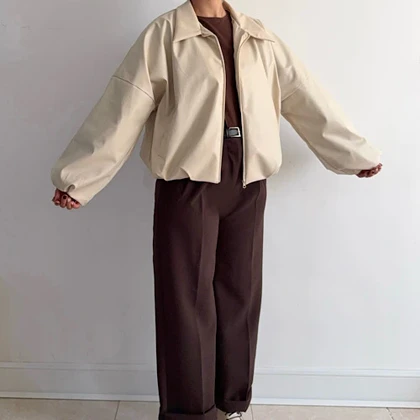 بامبر جکت چرم