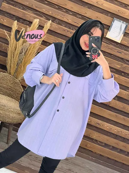 مانتو لینن راه راه سرجیب دوبل